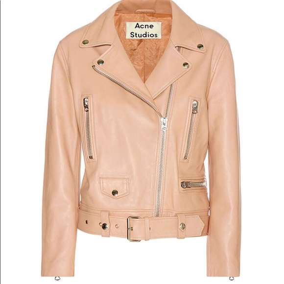 SOLD Acne studios mock leather jacket peach - Picture 2 of 4